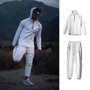 Venta al por mayor OEM ropa de entrenamiento de alta elasticidad de algodón polar de los hombres Jogging chándal gimnasio ropa activa pantalones de chándal y conjunto con capucha - Product Image 1