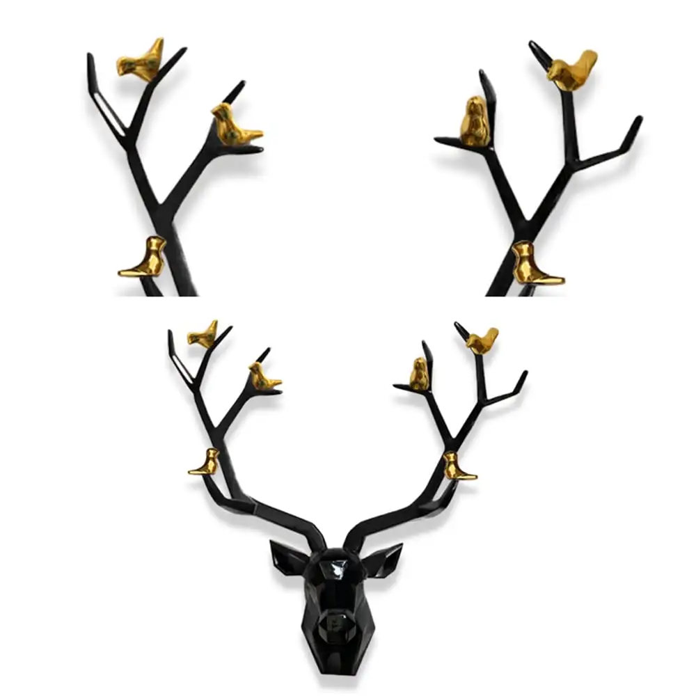 Metal Wall Mounted Deer Head Wall Hanging Home Decoration Perfect for Living Room Hotel Restaurant Bedroom