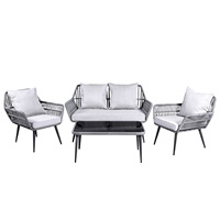 Top Sale Garten Gartenmöbel Wasserdichte Sofa garnituren Board Garden billige Tischs ofa 4-teilige Liege sets
