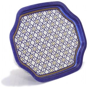 Patrón sin costuras Diseño Líneas geométricas Fondo rojo 285x400mm Borde ondulado curvo Bandeja decorativa - Product Image 3