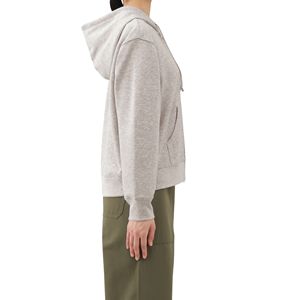 Sweat-shirt à capuche doublé pour femme avec logo personnalisé, en molleton de coton uni, coupe ample et épaisse, avec badge, vente en gros - Product Image 3