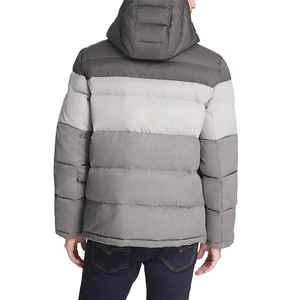 Veste longue matelassée bleue légère pour homme | Logo d'hiver à col montant et coupe-vent imperméable avec poches zippées - Product Image 5