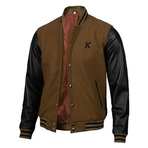 Veste de sport de haute qualité pour hommes, douce, chaude, écologique, respirante, en laine/coton tricoté, col montant, logo sur le devant, hiver - Product Image 1