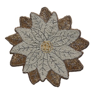 Manteles individuales con cuentas, alfombrilla redonda de algodón, Decoración de mesa hecha a mano de lujo, exportador directo de fábrica, proveedor artesanal al por mayor a granel, India - Product Image 5