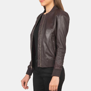 Latest Arrival Fashionable Women's <b>Sheep</b> <b>Skin</b> Leather <b>Jacket</b> Breathable Quilted Waterproof Winter Zipper Casual Bomber <b>Jacket</b> - Product Image 6
