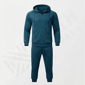 Ensemble de survêtement pour homme en coton molletonné, respirant, pour la course à pied, mode streetwear, design personnalisé, couleur personnalisée, fitness - Product Image 1