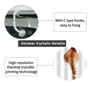 Custom Printed Waterproof Shower Shower <b>Curtain</b> for Bathroom Waterproof Polyester with <b>Hooks</b> - Product Image 2
