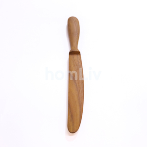 Cuchillo de mesa decorativo de madera de teca natural, hecho a mano, de madera maciza sostenible, cubertería de madera para cocina, vajilla. - Product Image 1