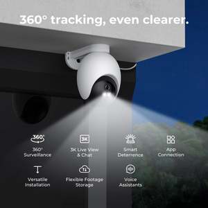 กล้องวงจรปิด IMILAB EC6 3K 5MP HD สำหรับภายนอกอาคาร รองรับ WiFi, 360 องศา ° กล้อง PTZ, ระบบตรวจจับมนุษย์, ไฟสปอตไลท์และไซเรนเตือนภัย, ระบบมองเห็นกลางคืนแบบสี - Product Image 2
