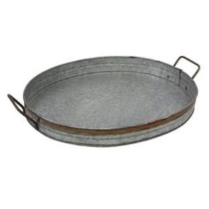 Grand plateau de service en métal galvanisé pour une utilisation polyvalente, y compris le service de boissons en-cas ou la création de présentoirs décoratifs - Product Image 4