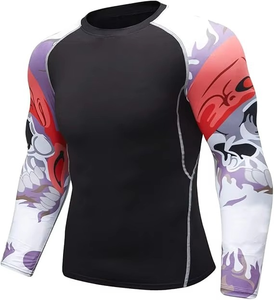2026 Custom <b>Printed</b> Full Sublimation Rash Guard for Men Mens Gym Shirts Spandex Swimwear Beach Clothing Compression Wear - Product Image 3