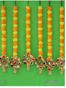 Marigoldประดิษฐ์ดอกไม้ตกแต่งพวงมาลัยสําหรับHaldIฉากหลังMehandi & Ideaตกแต่งบ้านตกแต่งสํานักงาน - Product Image 4