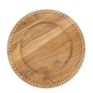 Placa de cargador de madera hecha a mano de calidad superior Placa de cargador de madera rústica y Boho Tablescapes para la venta - Product Image 1
