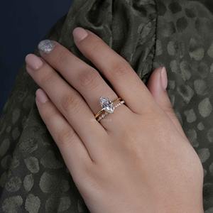 ชุดเครื่องประดับเพชรทรงมาร์ควิส พรีเมียม ได้รับการรับรองจาก IGI ระดับ VVS เพชรเพาะเลี้ยงในห้องปฏิบัติการ พร้อมแหวนแต่งงานทอง 14k สำหรับผู้หญิง แฟชั่นทันสมัย ราคาประหยัด - Product Image 3