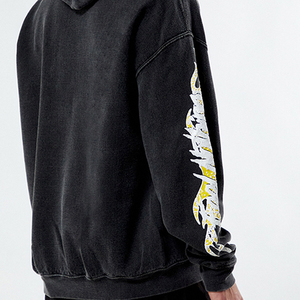 Sweat-shirt à capuche oversize pour homme Loveless Life, noir, streetwear, 100% coton, tissu molletonné français, coupe ample, vêtement de printemps - Product Image 2