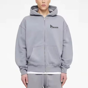Drop Shoulder Men Plain Zipper Hoodie 100% algodón French Terry Oversized New Pattern Style Precio bajo para hombres Hoodie - Product Image 4