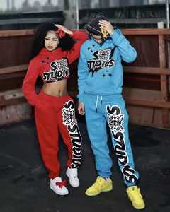 Fabricant Acid Washed Ensemble de sweat à capuche et de pantalon de survêtement pour hommes Ensemble de jogging épais pour hommes Boxy Fit Tracksuit - Product Image 3