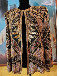 Vestido de longitud larga informal Chaquetas con cuentas Borde libre Forro transpirable Decoración de lentejuelas sostenible Temporada de otoño delgada Mujer - Product Image 5