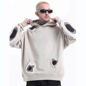 Sudadera con Capucha Personalizada con Logotipo, Sudadera de Algodón Grueso para Hombre, Sudadera con Capucha Bordada con Parche, Hombros Caídos, Talla Grande - Product Image 1