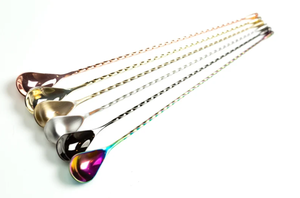 Cuchara agitadora de mango espiral largo de metal más vendida al mejor precio - Product Image 1