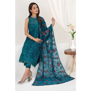 Robe de soirée en mousseline de soie de style pakistanais pour femmes robe de soirée traditionnelle en mousseline de soie pour femmes - Product Image 5