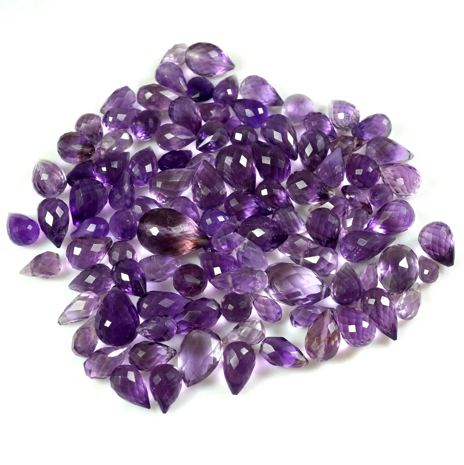 Premium Quality Natural Amethyst Cut Drops Drilling Loose Gemstone 7/ 11 MM Size available at Reasonable Price
