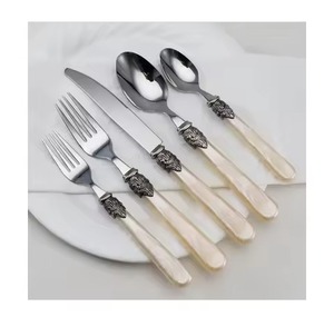 Juego de cubiertos de acero inoxidable Juego de cubiertos Juego de cucharas Recién llegado Cuchara de postre de latón Cubiertos de plata Producto de gran oferta - Product Image 1