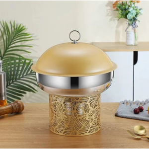 Nouveau réchauffeur de buffet d'affichage de nourriture d'ustensiles d'hôtel moderne fait de plats de chauffe-plats d'or d'acier inoxydable pour l'organisateur d'ustensiles de cuisine - Product Image 4