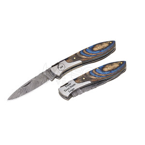 Elegante cuchillo de caza de bolsillo de Damasco con cuchilla afilada y mecanismo plegable - Product Image 2