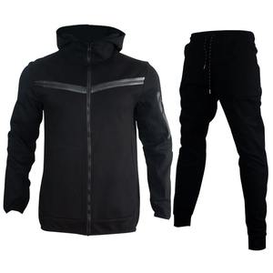 Conjunto de chándal para correr con capucha para hombre, chándal de manga larga con cremallera completa, chaquetas y pantalones activos, trajes de 2 piezas - Product Image 6