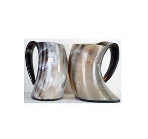 Cuerno para beber vikingo Natural grabado personalizado jarra para cerveza de hidromiel y cerveza Ale artículo antiguo cuerno de búfalo de buey de La India - Product Image 1