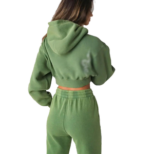 2025 Top qualité décontracté femmes survêtements deux pièces costume hiver porter poids lourd Logo personnalisé femmes survêtements - Product Image 5