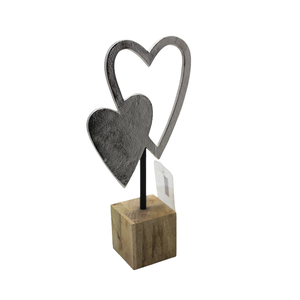 New Arrival Aluminum iron/Wood <b>Heart</b> W/Base Rough Nickel Unique Design <b>Christmas</b> Decorative Handmade Customized - Product Image 1