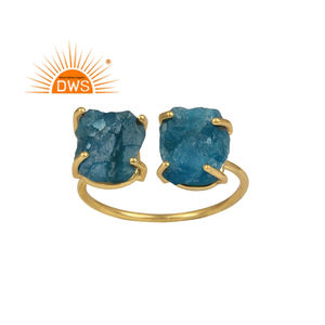 Best Selling Sterling Silver Natural Apatite Gemstone <b>Adjustable</b> <b>Ring</b> Jewelry For Women Gift For Her - Product Image 1