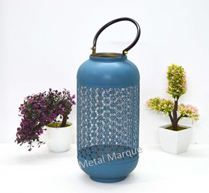 Linterna decorativa para el hogar con diseño de láser de Color turquesa Premium, linternas de nuevo estilo, linterna de vela de aspecto clásico, vela de interior - Product Image 4