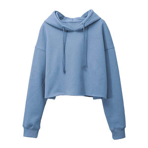 Sweat à capuche en coton sur mesure pour femmes, haut court d'hiver, service OEM, Streetwear de haute qualité, léger et respirant - Product Image 3
