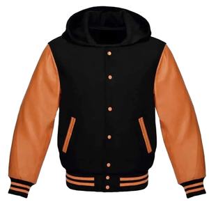 แจ็คเก็ตเบสบอลแบบวาร์ซิตี้คุณภาพสูงจากผู้ผลิต OEM แบบกำหนดเอง ปักลายเชนิลล์ แขนหนัง ผ้าฝ้าย ปี 2026 - Product Image 1