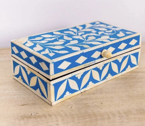 Caja de Almacenamiento de Madera Antigua, Caja de Joyería con Incrustaciones de Hueso MDF para el Hogar y Regalos para Sala de Estar y Dormitorio, de la India - Product Image 5