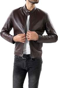Colores llamativos disponibles Elegante superventas Precio al por mayor Chaqueta de cuero para hombres Chaqueta de cuero genuino más vendida para ti - Product Image 4