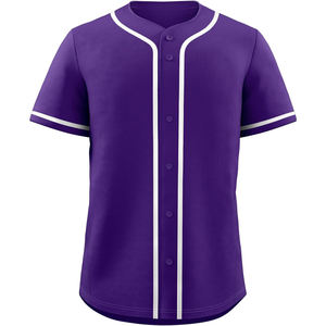 Jersey de béisbol y softbol, camisa sublimada con botón completo personalizado, aparejos bordados, sarga, nombre del equipo, número, jóvenes, adultos, hombres y mujeres - Product Image 3