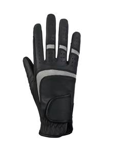 Guantes Profesionales de Equitación de Cuero Negro, Reforzados con Doble Capa en la Palma, Antideslizantes, de Cuero Genuino - Product Image 4