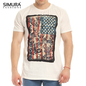 T-shirt imprimé col rond en polyester/coton respirant pour hommes et garçons, style décontracté streetwear, tendance, manches courtes, OEM - Product Image 4