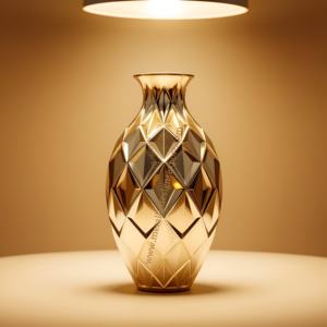 Florero de metal dorado moderno con diseño geométrico facetado, lujoso acento para el hogar, hoteles, bodas y eventos especiales - Product Image 4