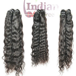 100% Natural Best Quality Unprocessed Virgin Cuticle Aligned Raw Machine Double Weft Bundles Indian Temple Human Hair Extensions - Product Image 5