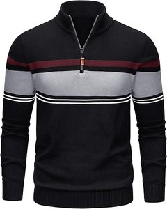Pull en tricot décontracté pour homme W9592Y Knzhee Industry, anti-rides, anti-bouloches, respirant, fin, 100% coton, ample, uni, hiver - Product Image 6