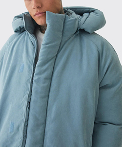 Veste d'hiver matelassée en coton surdimensionné de haute qualité pour hommes avec capuche détachable Veste à fermeture éclair coupe-vent et imperméable - Product Image 2