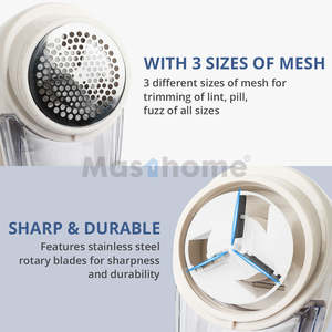 เครื่องโกนผ้าไฟฟ้าแบบปรับได้ ทนทาน ใบมีดสแตนเลส ใช้พอร์ต USB กำจัดขุยผ้า ปลอดภัยสำหรับเสื้อผ้า ผลิตจากพลาสติก ABS - Product Image 2