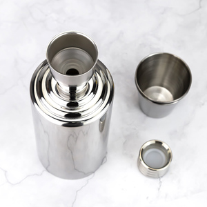 Kit Fiaschetta Portatile da Esterno 500ml in Acciaio Inossidabile 304, Bottiglia per Liquori con Custodia in Pelle PU, Mini Imbuto e Bicchierini in Metallo - Set Regalo - Product Image 3