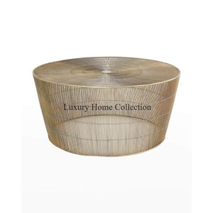 Fantasía de color dorado hogar decorativo cama habitación mesa de centro diseño de hojas diseño creativo mesas hechas a mano de la colección Luxury Home - Product Image 6