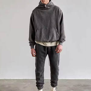 OEM logotipo personalizado pesado grueso Vintage lavado Sudadera con capucha térmica polar Sudadera con capucha de peso pesado 3D Puff impresión Sudadera con capucha para hombres - Product Image 4